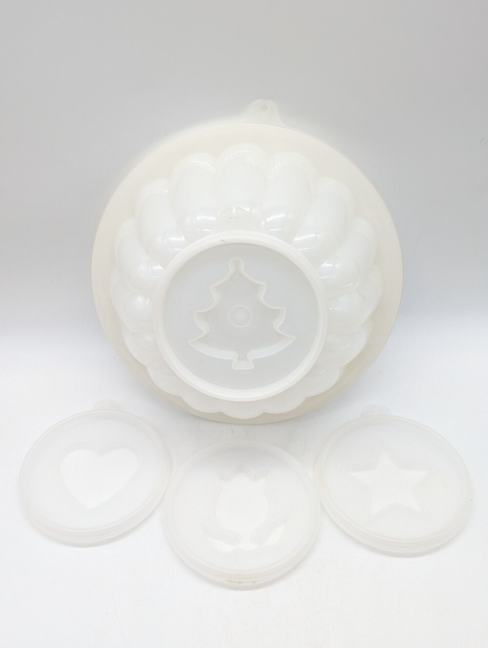 Vintage Tupperware Jel-n-Serve Interchangeable Design Plastic Jello Mold